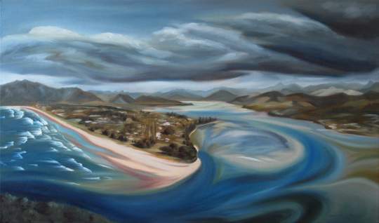 Pauanui.  2008, oil on canvas, 702 x 1202mm.  web